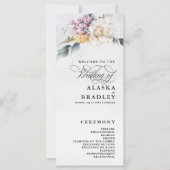 Watercolor Floral Calligraphy Programme de mariage (Devant)