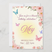 Watercolor Floral Christian Birthday Invitation  (Devant)