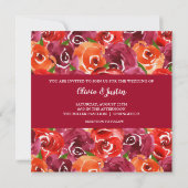 Watercolor Floral Collage Invitations de mariage (Dos)