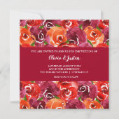 Watercolor Floral Collage Invitations de mariage (Devant)