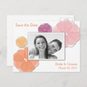 Watercolor Floral Enregistrer la date Cartes posta (Devant / Derrière)