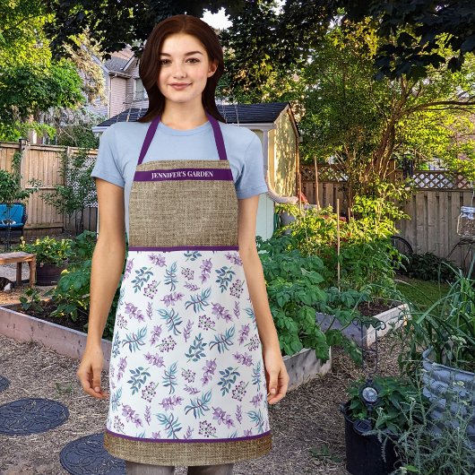 Watercolor Floral Garden Personalized Schort