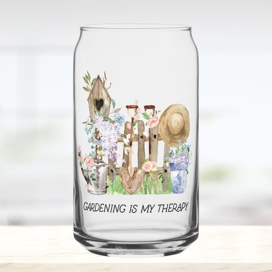 Watercolor Floral Gardening Tools and Quote