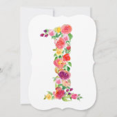Watercolor Floral Girls 1er Invitation d'anniversa (Dos)