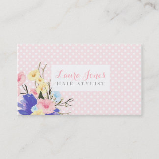 Watercolor Floral Hair Styliste Cartes de rendez-v