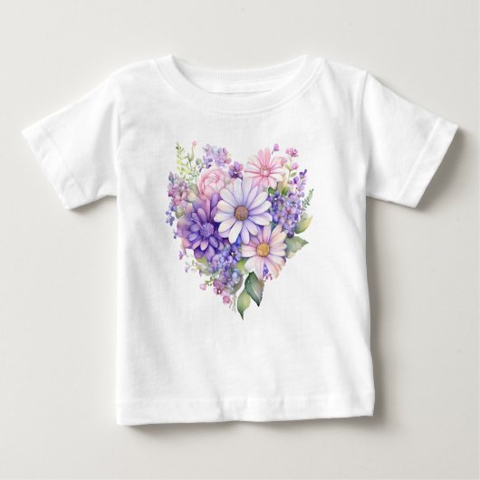 Watercolor Floral Heart Bloom Matching Outfit (Voorkant)