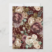 Watercolor floral hiver mariage Invitation (Dos)