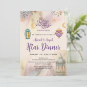 Watercolor Floral Lanterns Iftar Invitation (Debout devant)