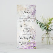 Watercolor Floral Lavender Wedding Programme (Debout devant)