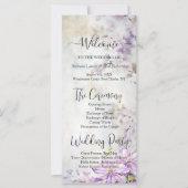Watercolor Floral Lavender Wedding Programme (Devant)