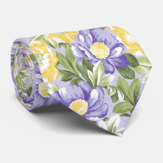 Watercolor Floral & Leaves Elegant Pattern Stropdas