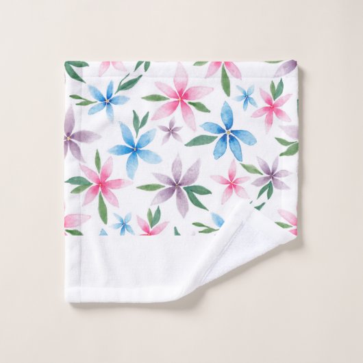 Watercolor Floral Monogram (Gant de toilette)