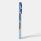 Watercolor Floral Monogram Pattern - Blue on Blue Case-Mate iPhone Case (Achterkant / Rechts)