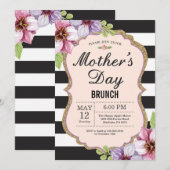 Watercolor Floral Mothers Day Brunch Invitation (Devant / Derrière)
