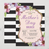 Watercolor Floral Mothers Day Brunch Invitation (Devant / Derrière)