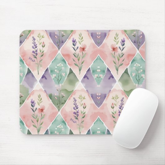 Watercolor Floral Muismat (Met muis)