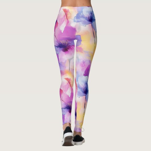 Watercolor Floral Pastel Leggings (Dos)