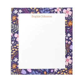 Watercolor Floral Pattern Pretty Personalized Notitieblok