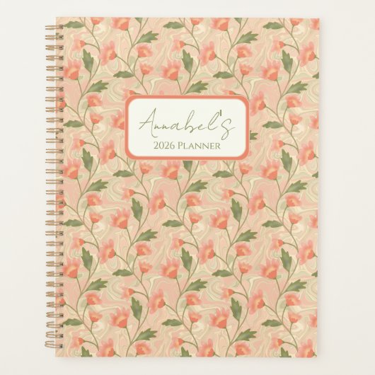 Watercolor Floral Personalized Planner (Devant)