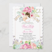 Watercolor Floral PHOTO First Communion Invitation (Devant)