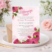 Watercolor Floral Rose Retirement Celebration Kaart