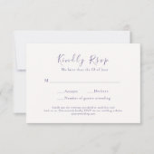 Watercolor Floral Script Wedding  RSVP Card (Devant)