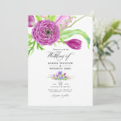 Watercolor Floral Spring Wedding Invitation (Debout devant)