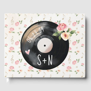 Watercolor Floral Vinyl Record Mariage Livre d'inv