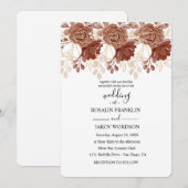 watercolor floral wedding Invitation (Devant / Derrière)