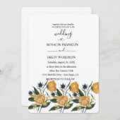 watercolor floral wedding Invitation (Devant / Derrière)