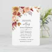 watercolor floral wedding Invitation (Debout devant)