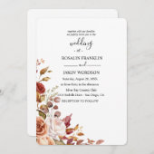 watercolor floral wedding Invitation (Devant / Derrière)