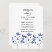 watercolor floral wedding Invitation (Devant / Derrière)