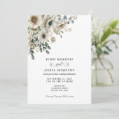 Watercolor Floral Wedding Invitation Kaart (Staand voorkant)