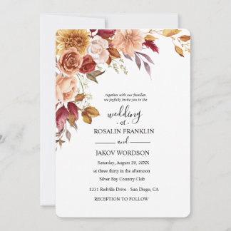 watercolor floral wedding Invitation Kaart