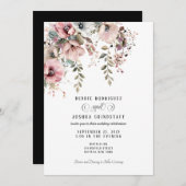 Watercolor Floral Wedding Invitation  Kaart (Voorkant / Achterkant)