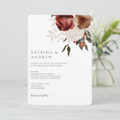 Watercolor Floral Wedding Invitations (Debout devant)