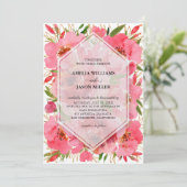 Watercolor Floral Wedding Invitations (Debout devant)