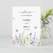 watercolor floral wedding  kaart (Staand voorkant)