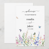 watercolor floral wedding  kaart (Voorkant / Achterkant)