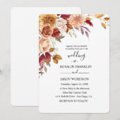 watercolor floral wedding  kaart (Voorkant / Achterkant)