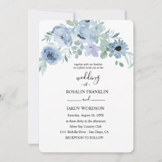 watercolor floral wedding  kaart