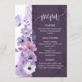 Watercolor Floral Wedding Menu Card (Devant)