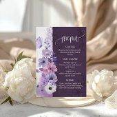 Watercolor Floral Wedding Menu Card