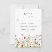 Watercolor Floral Wedding RSVP Card Kaartje (Voorkant)