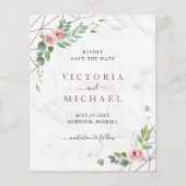 Watercolor Floral Wedding Save The Date (Voorkant)