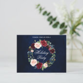 Watercolor Floral Wreath Fête Invitation (Debout devant)