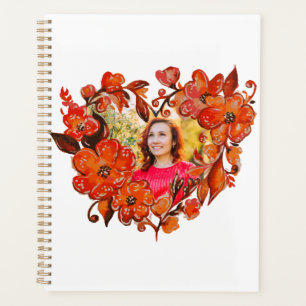 Watercolor Floral Wreath Heart Photo
