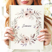 Watercolor Floral Wreath Nom personnalisé