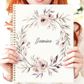 Watercolor Floral Wreath Nom personnalisé